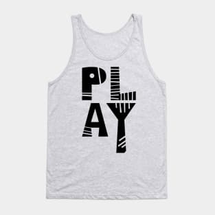 play  logo where parts of the letters is removed Tank Top